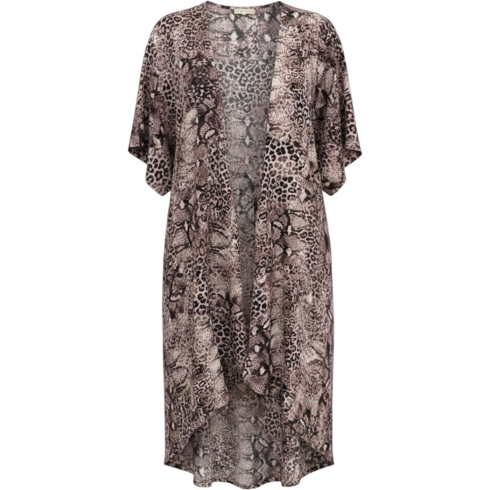 Easel Mixed Animal Print Kimono Leopard Snakeskin Open Front Wrap Small to Large